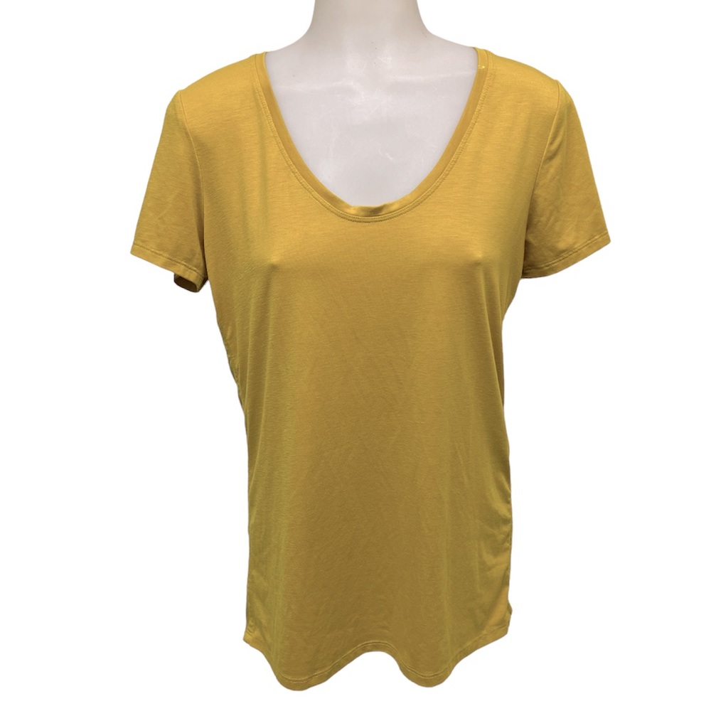 ATHLETA Yellow Mustard Short Sleeve Soft Top - Picture 1 of 6